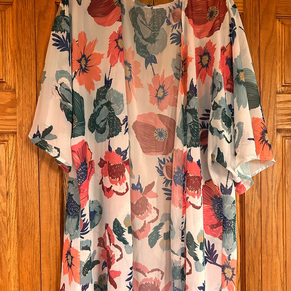 🆕🍓Floral Sheer Kimono/Coverup - Picture 4 of 7